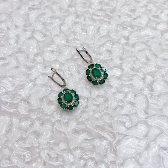 Серебряные серьги с агатом 5.882ct