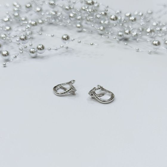 Серебряные серьги с фианитами