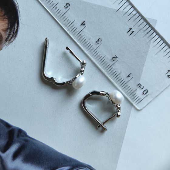 Серебряные серьги с жемчугом