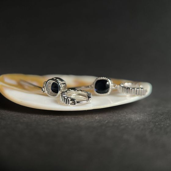 Серебряные серьги с сапфиром nano 1.86ct