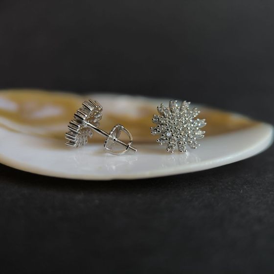 Серебряные серьги с фианитами