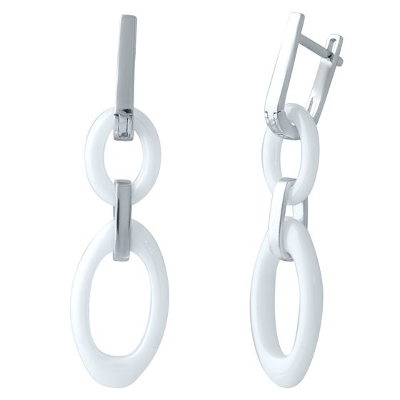 Серебряные серьги с керамикой