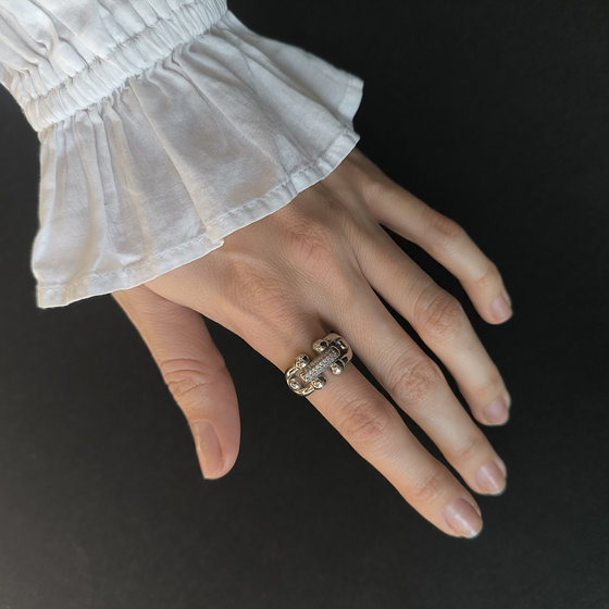 Серебряное кольцо с фианитами 0.25ct