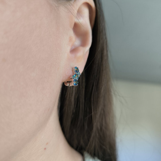 Серебряные серьги с мистик топазом 1.42ct