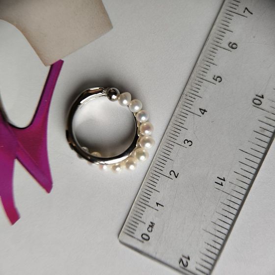 Серебряное кольцо с жемчугом барочным