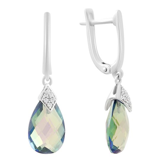Серебряные серьги с мистик топазом 6.67ct