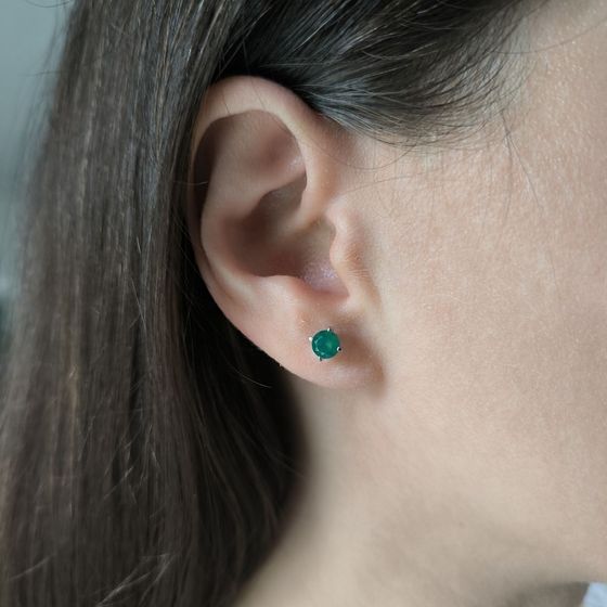 Серебряные серьги с агатом 0.88ct