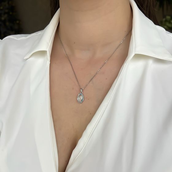 Серебряная подвеска с топазом 6.47ct