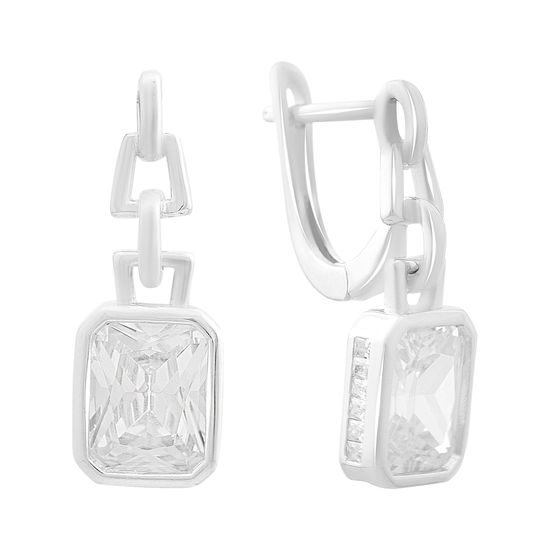 Серебряные серьги с фианитами