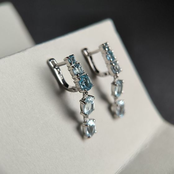 Серебряные серьги с топазом 5.675ct
