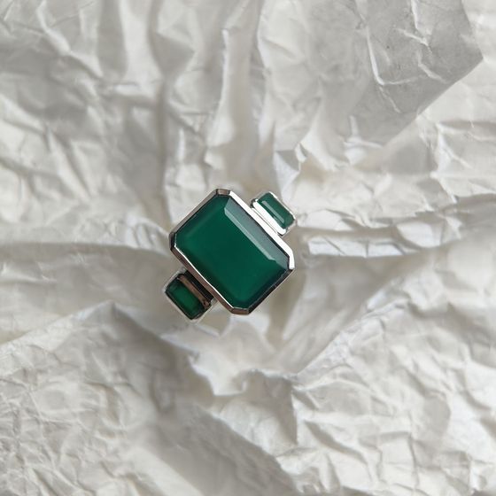 Серебряное кольцо с агатом 7.162ct