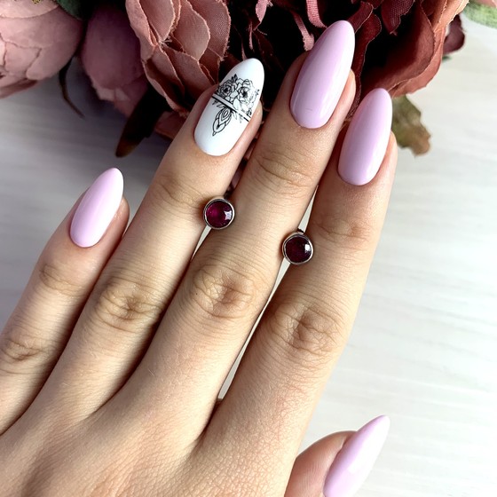 Серебряные серьги с рубином 1.467ct