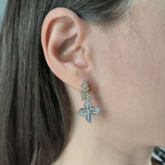 Серебряные серьги с фианитами