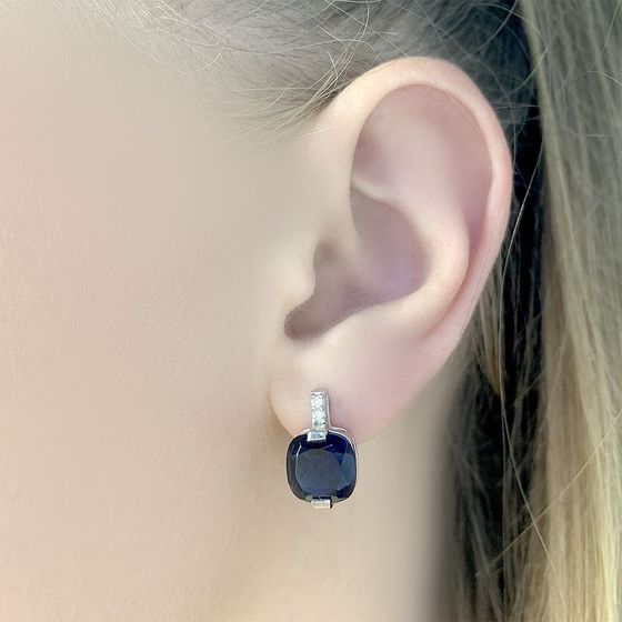 Серебряные серьги с сапфиром nano 5.195ct