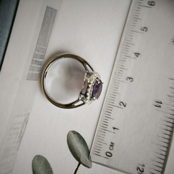 Серебряное кольцо с аметистом 2.12ct