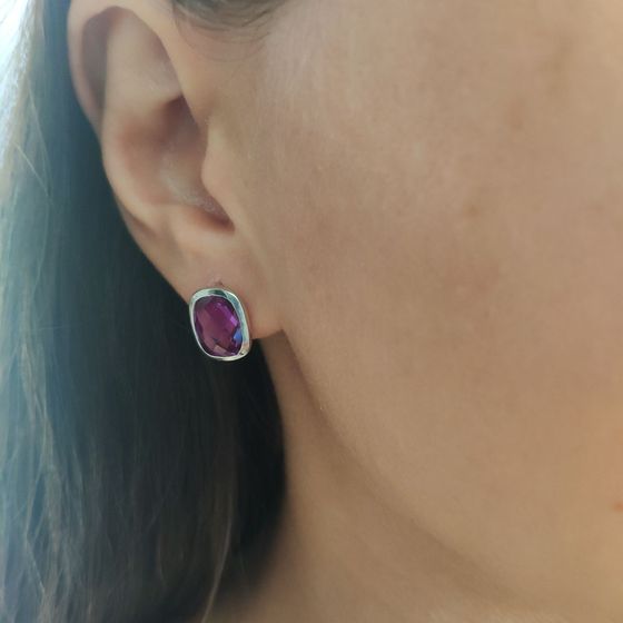 Серебряные серьги с александритом 7.545ct