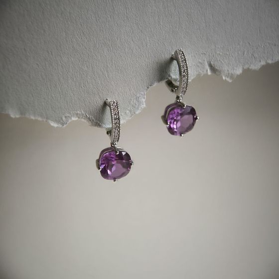 Серебряные серьги с александритом 11.238ct