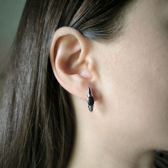 Серебряные серьги с сапфиром 2.1ct