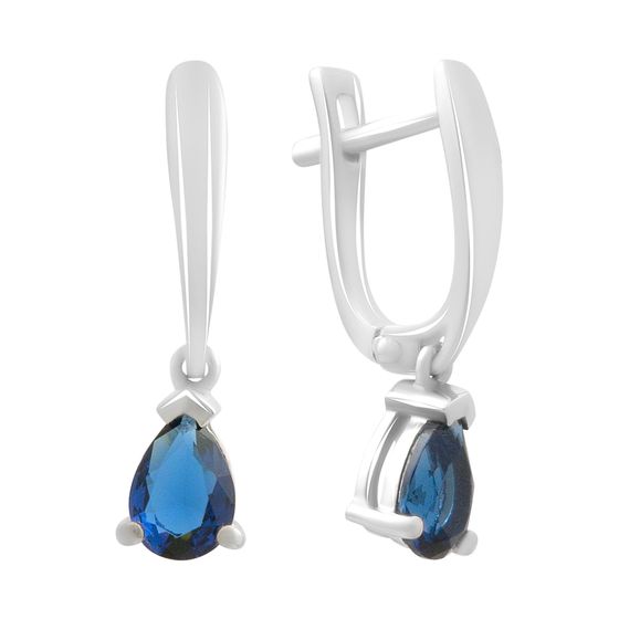 Серебряные серьги с сапфиром nano 1.033ct