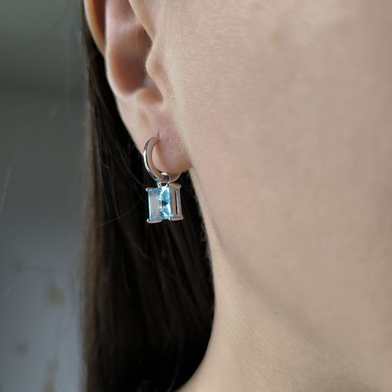 Серебряные серьги с топазом 5.692ct