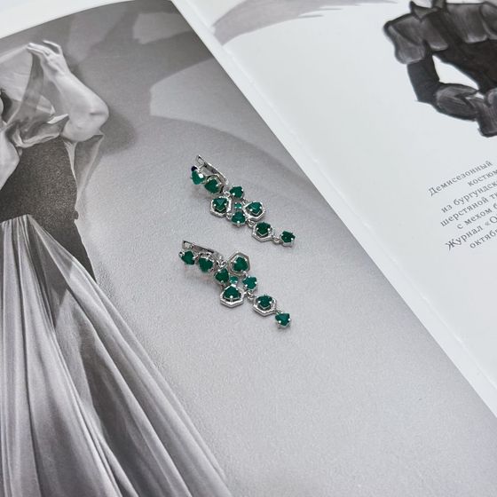 Серебряные серьги с агатом 3.177ct