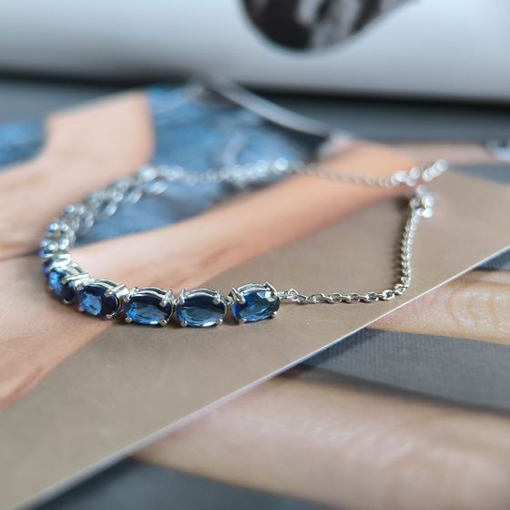 Серебряный браслет с сапфиром nano 4.788ct