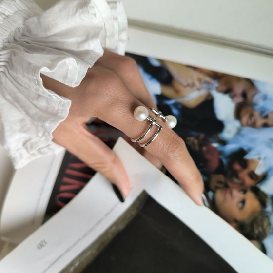 Серебряное кольцо с жемчугом