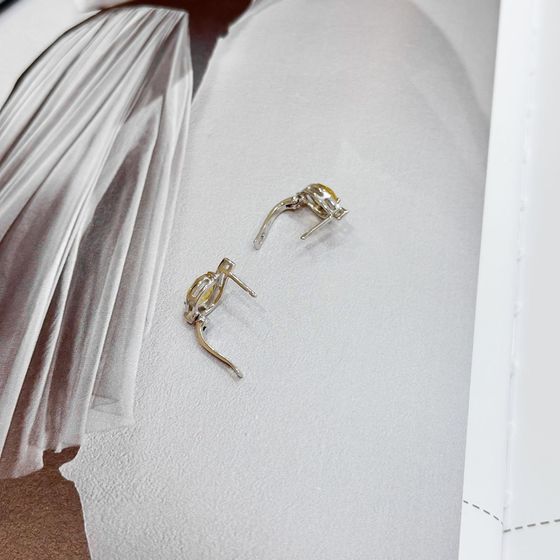 Серебряные серьги с цитрином nano 1.833ct