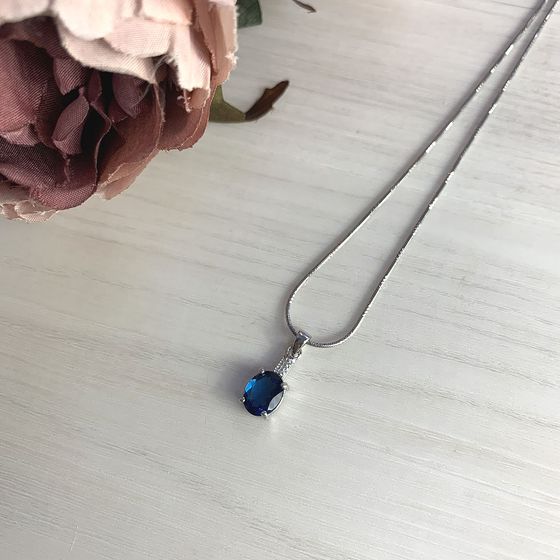 Серебряная подвеска с топазом Лондон Блю 1.924ct