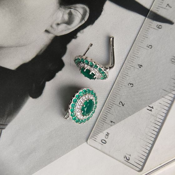 Серебряные серьги с агатом