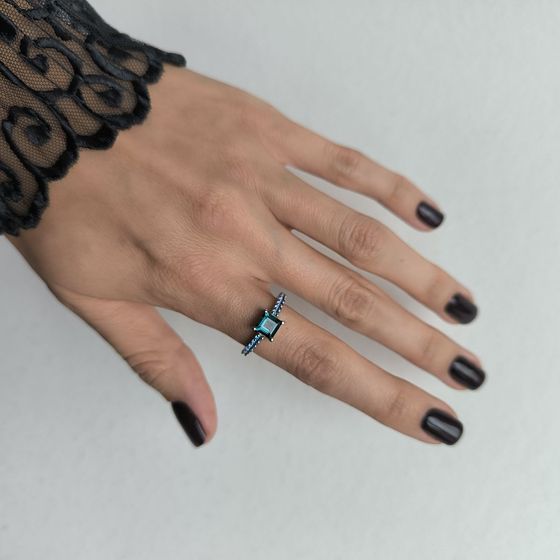 Серебряное кольцо с топазом Лондон Блю 1.39ct, топазом