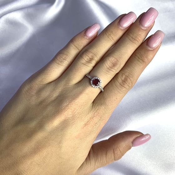 Серебряное кольцо с рубином 1.115ct