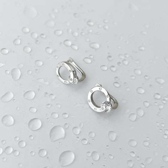 Золотые серьги с фианитами 0.6ct