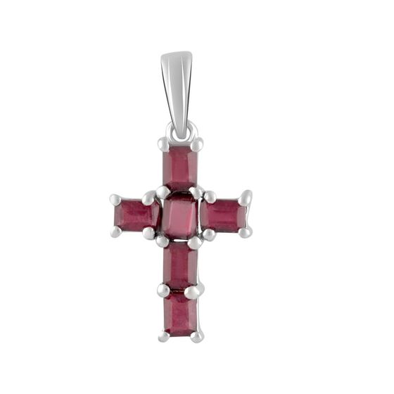 Серебряный крестик с рубином 1.855ct