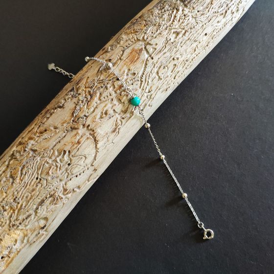 Серебряный браслет с бирюзой