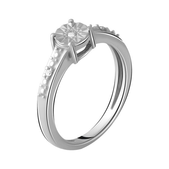 Серебряное кольцо с бриллиантом 0.027ct