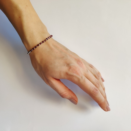 Серебряный браслет с гранатом 13.62ct