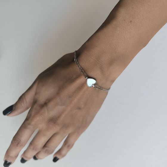 Серебряный браслет с перламутром