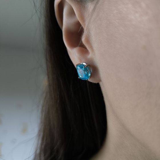 Серебряные серьги с топазом