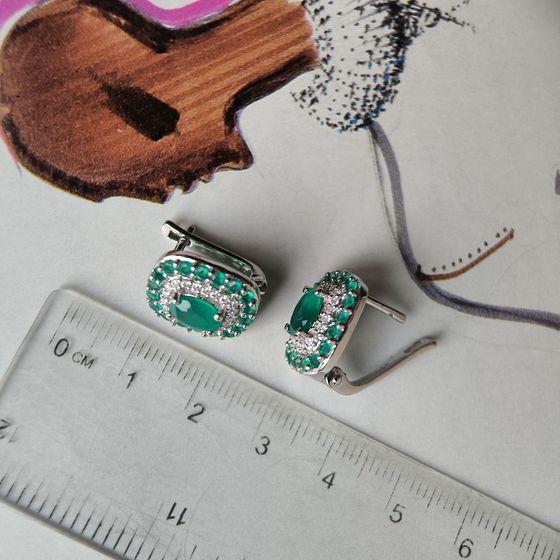 Серебряные серьги с агатом 3.033ct
