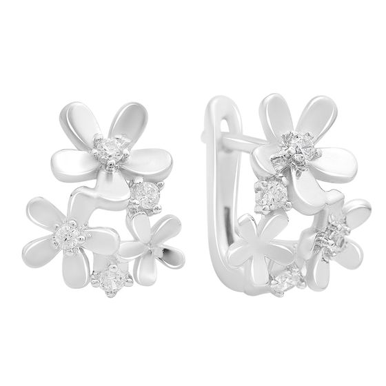 Серебряные серьги с фианитами