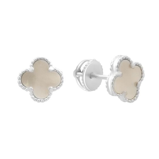 Серебряные серьги с перламутром