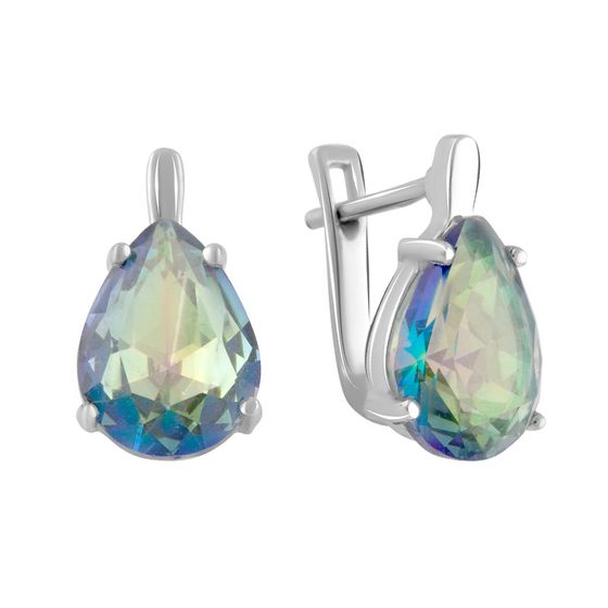 Серебряные серьги с мистик топазом 5.033ct