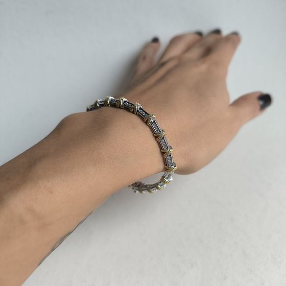 Серебряный браслет с фианитами