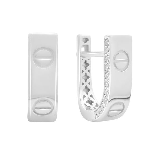 Золотые серьги с фианитами 0.4ct