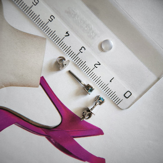 Серебряные серьги с топазом Лондон Блю 0.69ct