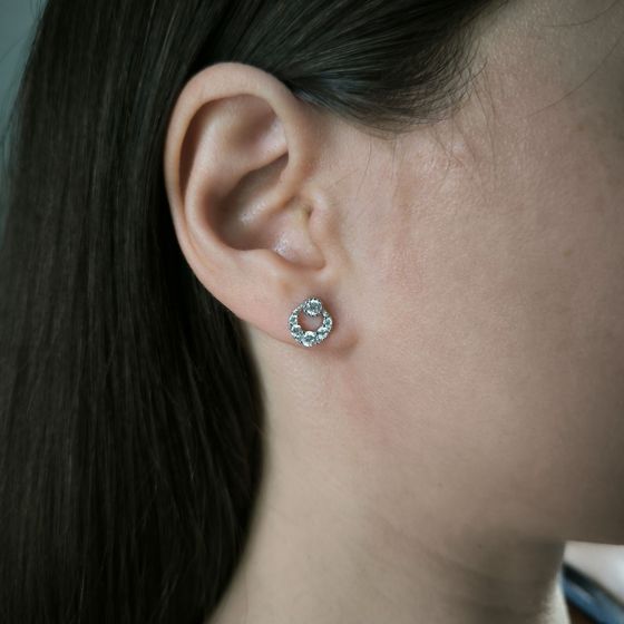 Серебряные серьги с фианитами Серебряные серьги с фианитами