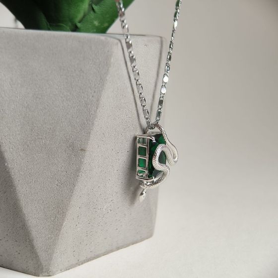 Серебряная подвеска с изумрудом nano 5.183ct
