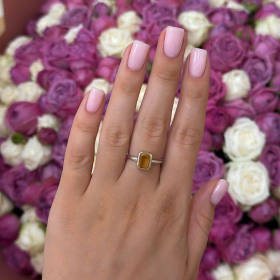 Серебряное кольцо с цитрином nano 1.292ct