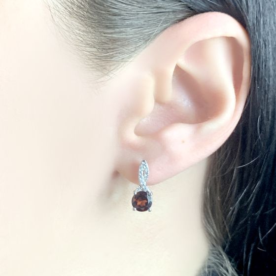 Серебряные серьги с гранатом 2.184ct